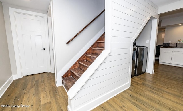 551 Tindale Dr, Taylorsville, KY 40071 - staircase with wood finished floors and recessed lighting