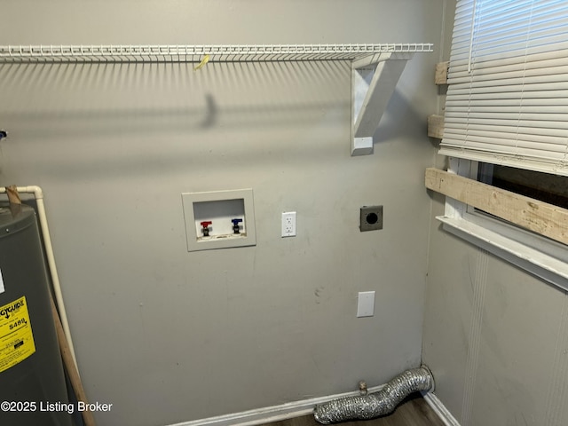 1851 Date St, Louisville, KY 40210 - washroom featuring electric dryer hookup, water heater, and washer hookup