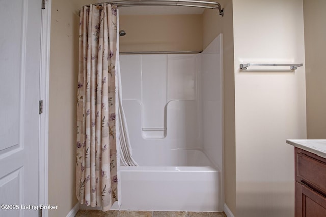 128 Boone Trce, Radcliff, KY 40160 - full bathroom featuring shower / bath combo with shower curtain and vanity