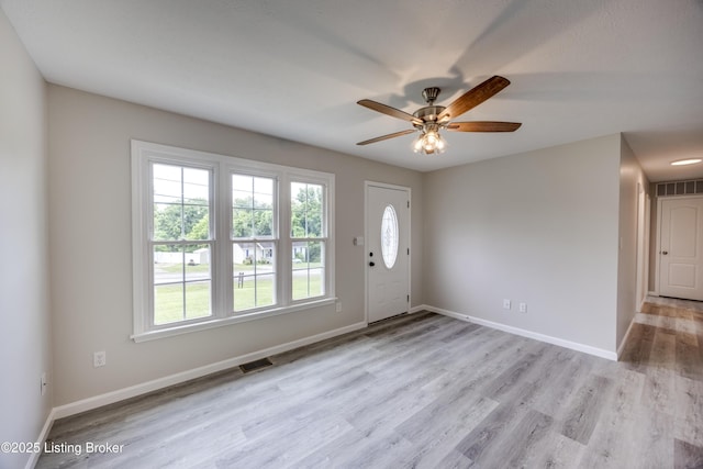 138 Springhill Dr, Bardstown, KY 40004 - foyer with healthy amount of natural light, ceiling fan, and light wood-style flooring