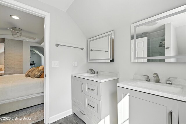 1724 Trevilian Way, Louisville, KY 40205 - full bath featuring ensuite bath, wood finished floors, two vanities, and recessed lighting