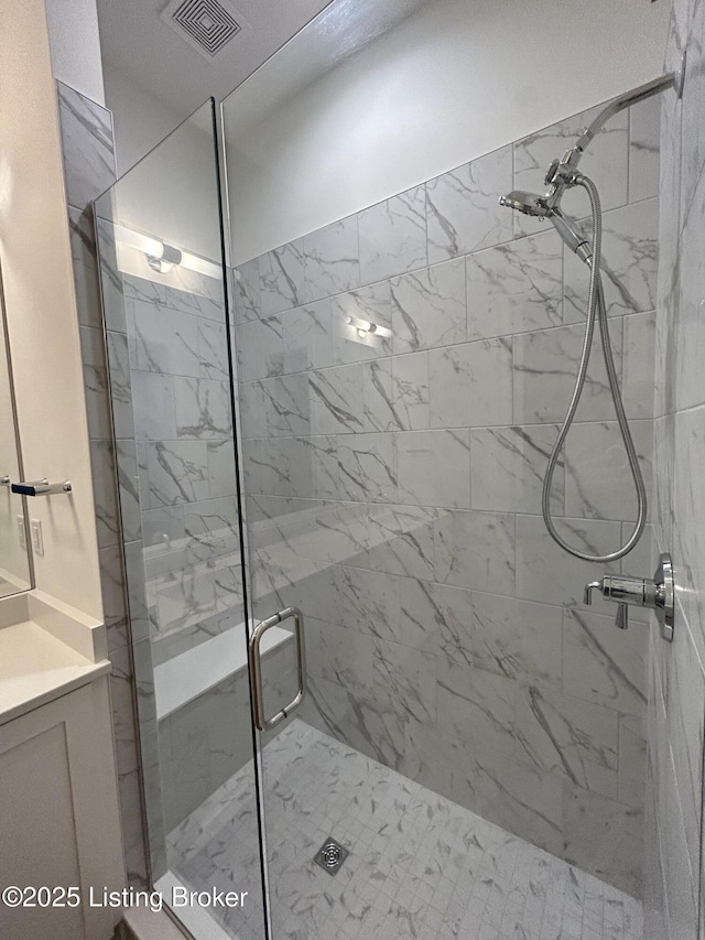 6355 Meeting St Unit 101, 201, Prospect, KY 40059 - bathroom featuring vanity and a marble finish shower