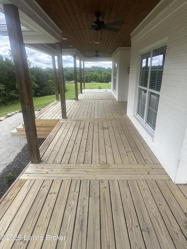 9530 Rocky Creek Ln, Louisville, KY 40299 - deck featuring ceiling fan