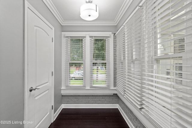 217 Shawnee Dr, Louisville, KY 40212 - corridor with dark wood-style floors and ornamental molding