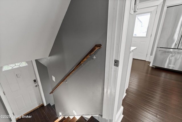 217 Shawnee Dr, Louisville, KY 40212 - staircase featuring hardwood / wood-style flooring