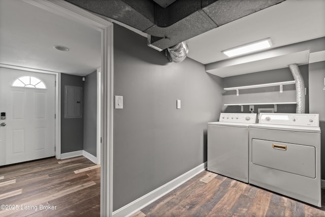 217 Shawnee Dr, Louisville, KY 40212 - laundry room with washer and dryer and wood finished floors