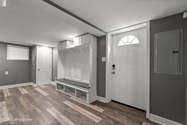 217 Shawnee Dr, Louisville, KY 40212 - mudroom featuring dark wood-style floors and electric panel