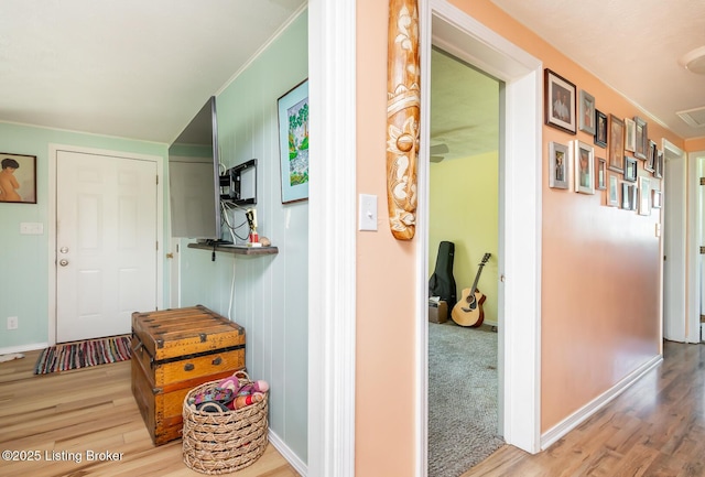 330 W Cardinal Ct, Madison, IN 47250 - corridor featuring wood finished floors and baseboards