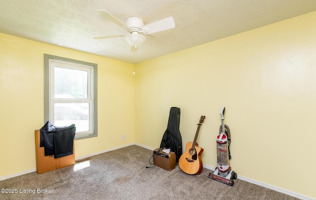 330 W Cardinal Ct, Madison, IN 47250 - misc room with ceiling fan, carpet flooring, and a textured ceiling