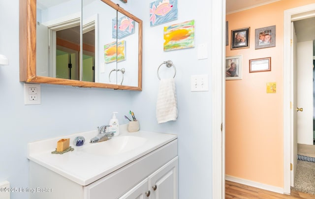 330 W Cardinal Ct, Madison, IN 47250 - bathroom featuring vanity and wood finished floors