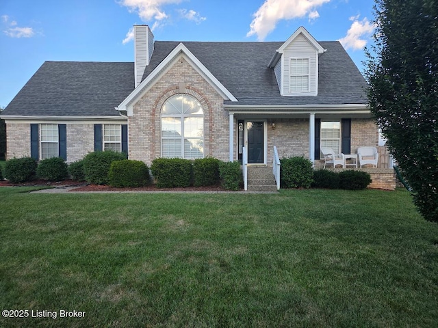 6911 Caitlynn Way, Louisville, KY 40229 - view of front facade featuring brick siding, a porch, a front yard, and roof with shingles