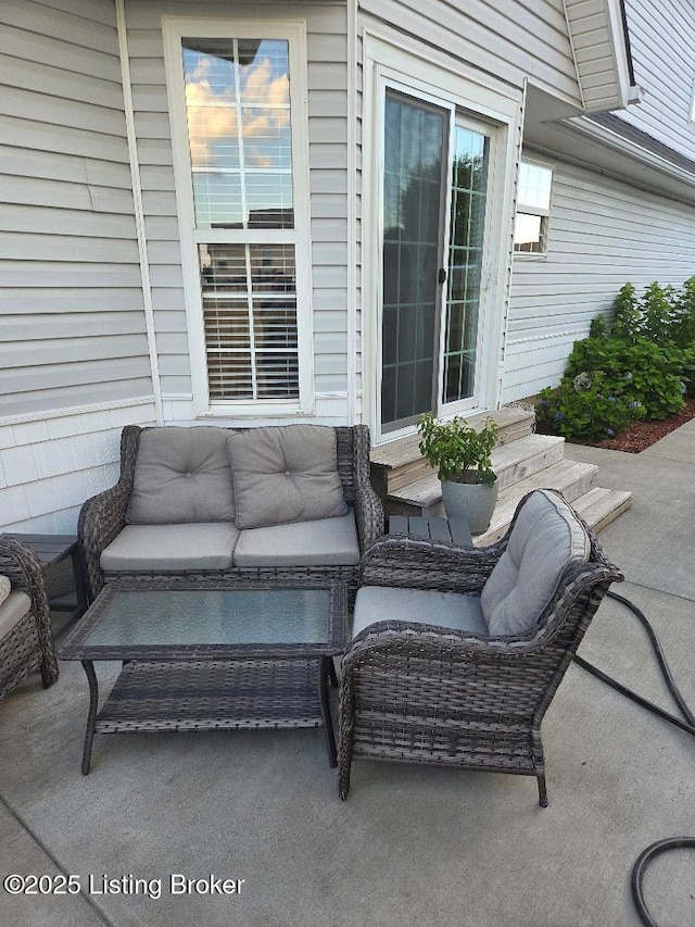 6911 Caitlynn Way, Louisville, KY 40229 - view of patio featuring an outdoor hangout area and entry steps