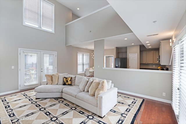 10600 Norton Commons Walk, Prospect, KY 40059 - living area with french doors, recessed lighting, and a towering ceiling