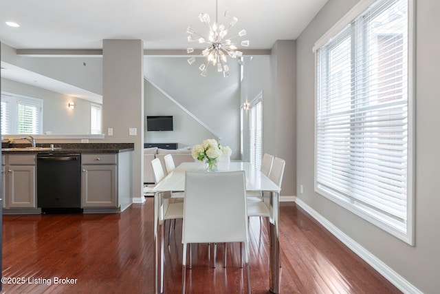 10600 Norton Commons Walk, Prospect, KY 40059 - dining area featuring dark wood-style floors and a chandelier