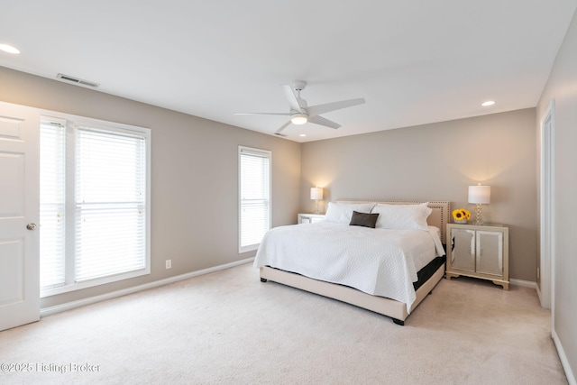 10600 Norton Commons Walk, Prospect, KY 40059 - bedroom featuring light colored carpet, recessed lighting, and a ceiling fan