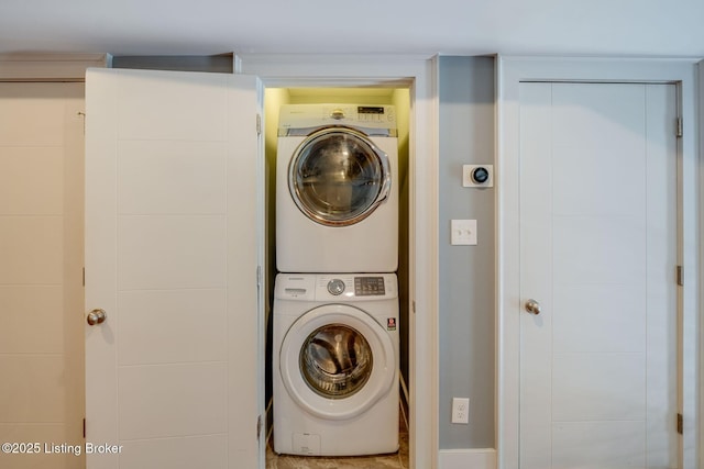 415 E Market St Unit 104, Louisville, KY 40202 - washroom with estacked washer and dryer