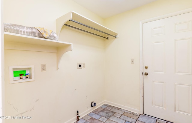 606 N Arbor Dr, Louisville, KY 40223 - washroom with hookup for a washing machine, electric dryer hookup, hookup for a gas dryer, and light stone finish floors