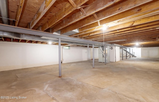 606 N Arbor Dr, Louisville, KY 40223 - below grade area featuring stairs and heating unit