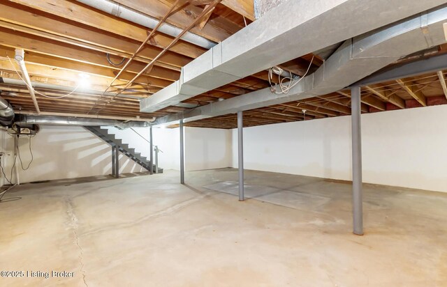 606 N Arbor Dr, Louisville, KY 40223 - unfinished basement featuring stairway