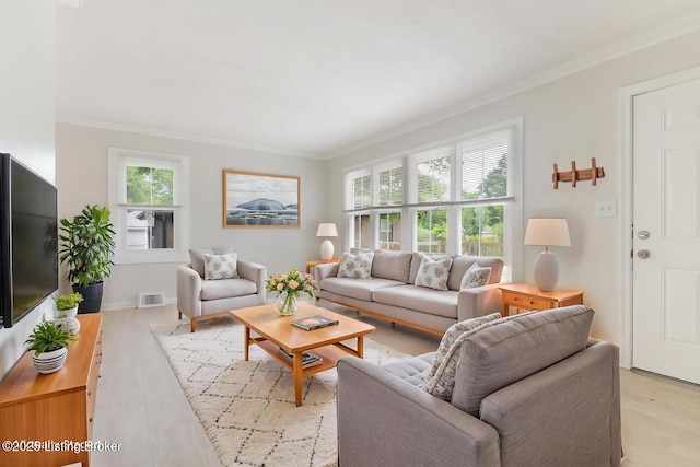 1215 Vim Dr, Louisville, KY 40213 - living area featuring ornamental molding and light wood-type flooring