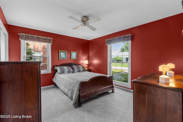 3012 Hayfield Dr, Louisville, KY 40205 - bedroom featuring carpet floors, multiple windows, and ceiling fan