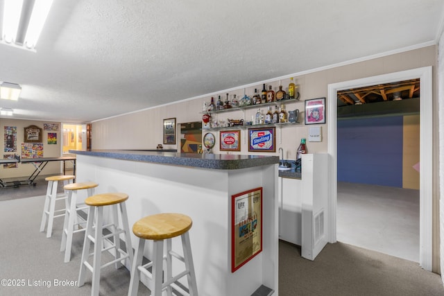 3012 Hayfield Dr, Louisville, KY 40205 - community bar area with a textured ceiling and ornamental molding