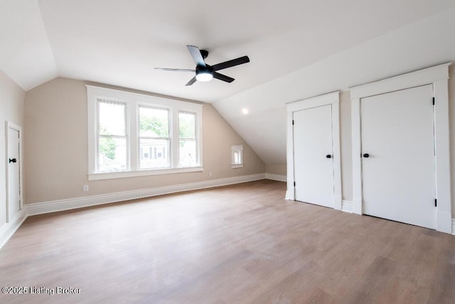 412 Gwendolyn St, Louisville, KY 40203 - additional living space featuring lofted ceiling, light wood finished floors, and ceiling fan