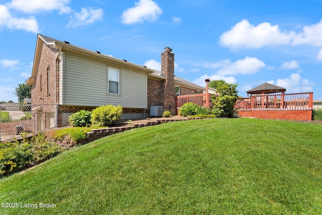 3941 Scenic Trl, Shepherdsville, KY 40165 - back of house featuring a gazebo, brick siding, and a chimney