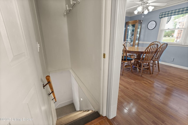 3941 Scenic Trl, Shepherdsville, KY 40165 - staircase featuring wood finished floors and ceiling fan