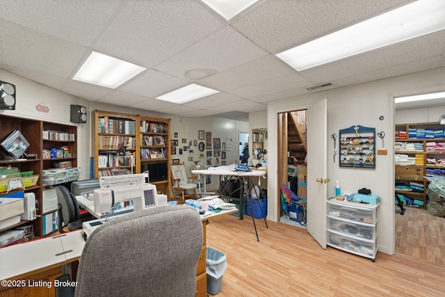3941 Scenic Trl, Shepherdsville, KY 40165 - home office with wood finished floors and a drop ceiling