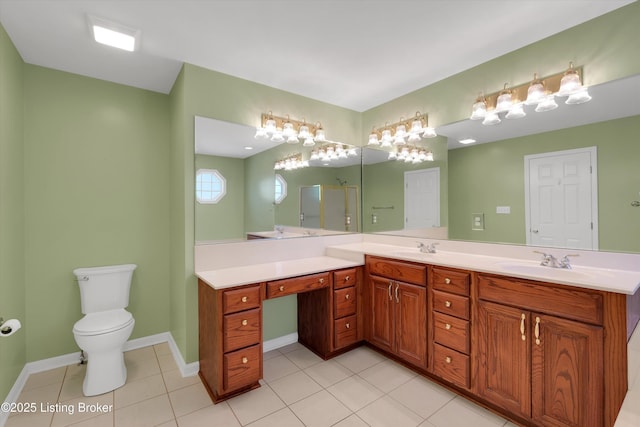 7728 Cottage Cove Way, Louisville, KY 40214 - bathroom with double vanity, tile patterned floors, and a shower