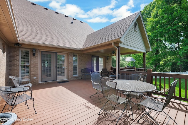 7728 Cottage Cove Way, Louisville, KY 40214 - wooden terrace with outdoor dining space