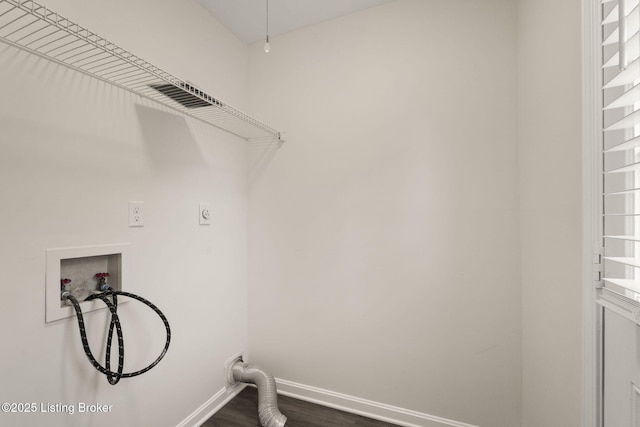 180 Summers Dr, Shepherdsville, KY 40229 - laundry area featuring hookup for an electric dryer, dark wood-style floors, and hookup for a washing machine