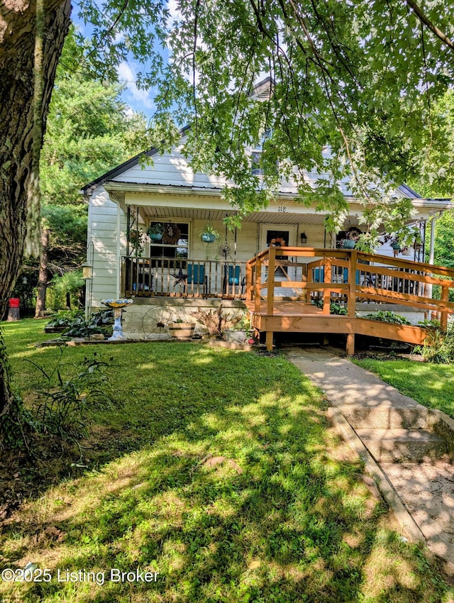 118 Hardin Spring Rd, Big Clifty, KY 42712 - back of house with a lawn and covered porch