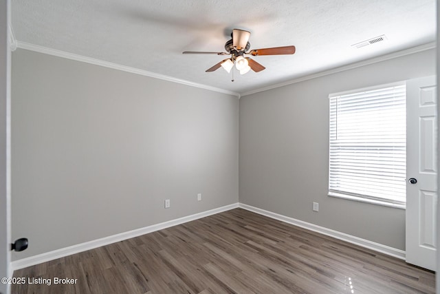 372 Wild Way, Louisville, KY 40229 - spare room featuring a ceiling fan, wood finished floors, and crown molding