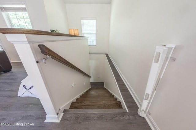 164 Greenshores Circle Ln, Mcdaniels, KY 40152 - stairway featuring wood finished floors and baseboards