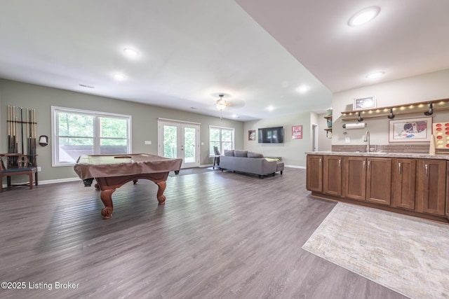 164 Greenshores Circle Ln, Mcdaniels, KY 40152 - playroom with wood finished floors, billiards, and recessed lighting