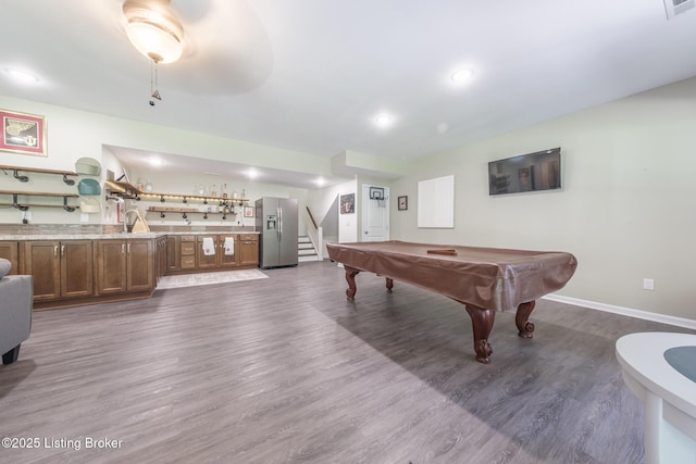 164 Greenshores Circle Ln, Mcdaniels, KY 40152 - game room featuring dark wood finished floors, pool table, and wet bar