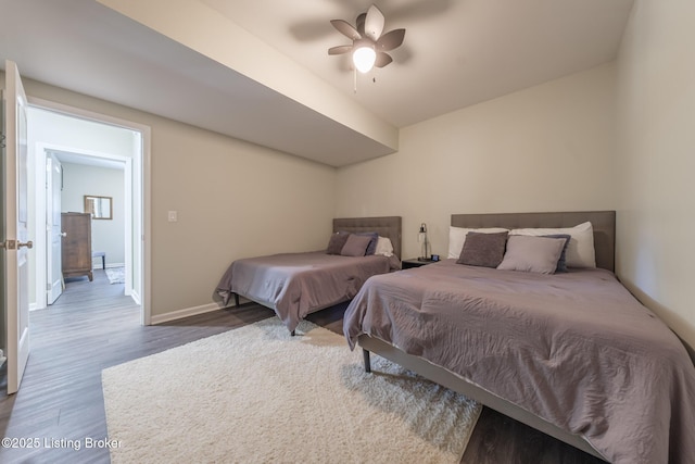 164 Greenshores Circle Ln, Mcdaniels, KY 40152 - bedroom with wood finished floors and ceiling fan