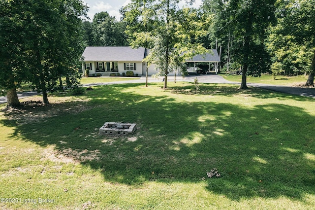 164 Greenshores Circle Ln, Mcdaniels, KY 40152 - view of front of property featuring a carport, a front yard, and asphalt driveway