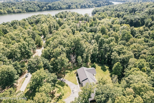 164 Greenshores Circle Ln, Mcdaniels, KY 40152 - drone / aerial view of a heavily wooded area and a nearby body of water