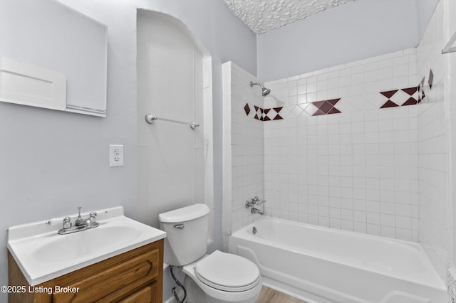 1373 Cypress St, Louisville, KY 40211 - full bath featuring vanity, bathing tub / shower combination, and wood finished floors