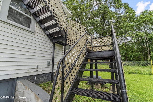 1373 Cypress St, Louisville, KY 40211 - wooden terrace featuring stairway