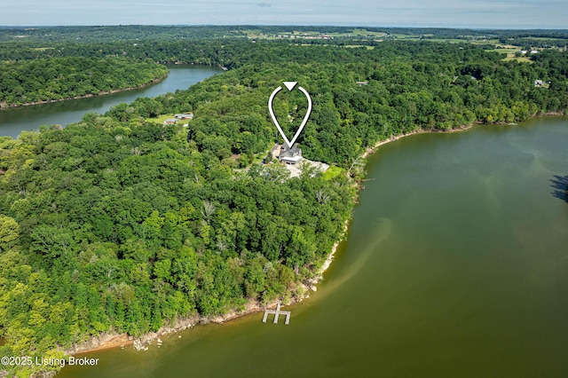 309 Clarks Ln, Clarkson, KY 42726 - aerial overview of property's location with a heavily wooded area and a large body of water