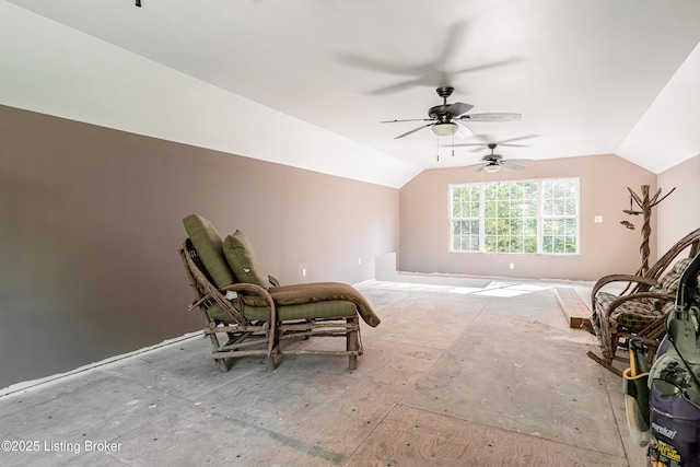 309 Clarks Ln, Clarkson, KY 42726 - sitting room featuring lofted ceiling and ceiling fan