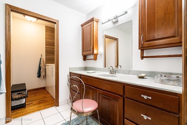 309 Clarks Ln, Clarkson, KY 42726 - bathroom with vanity and tile patterned flooring