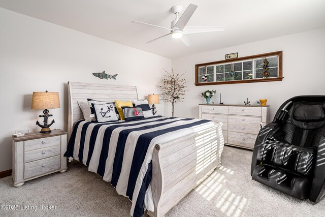 309 Clarks Ln, Clarkson, KY 42726 - bedroom with light carpet and a ceiling fan
