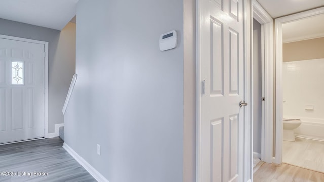 4720 Ferrer Way, Jeffersontown, KY 40299 - foyer entrance featuring light wood-type flooring and baseboards