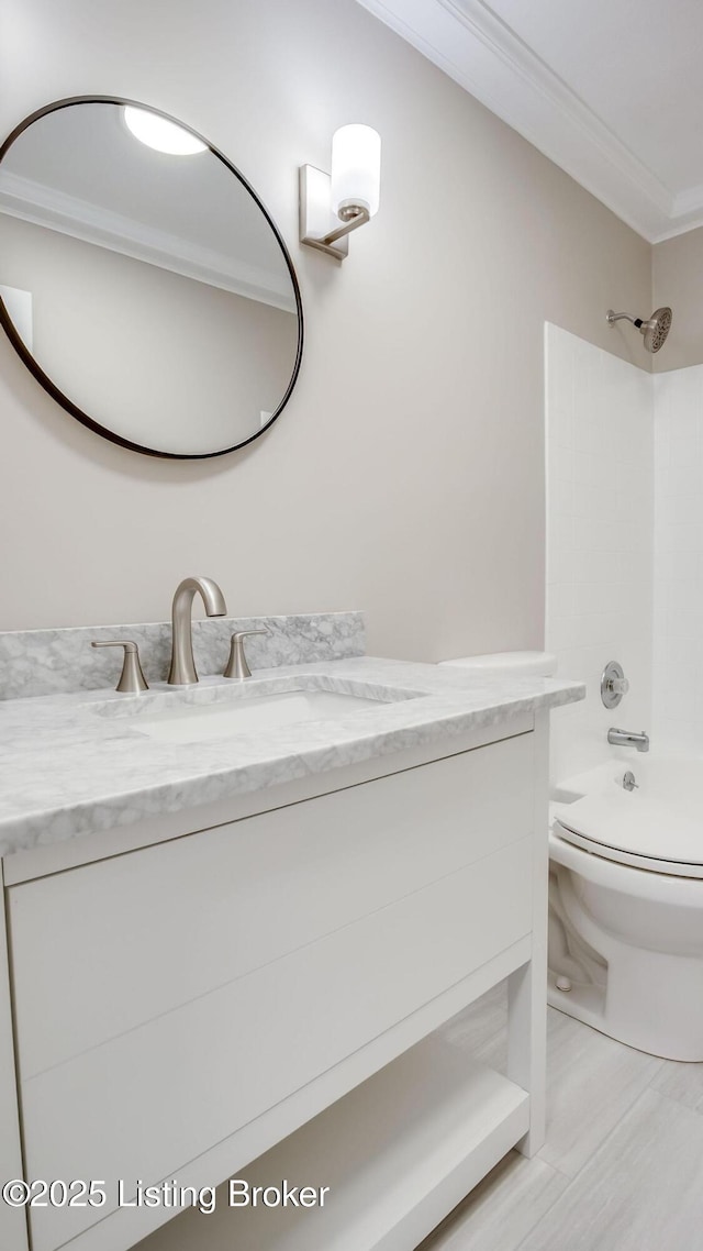 4720 Ferrer Way, Jeffersontown, KY 40299 - full bathroom featuring vanity, crown molding, and bathing tub / shower combination