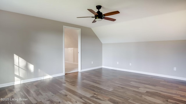 4720 Ferrer Way, Jeffersontown, KY 40299 - additional living space with ceiling fan, wood finished floors, and vaulted ceiling